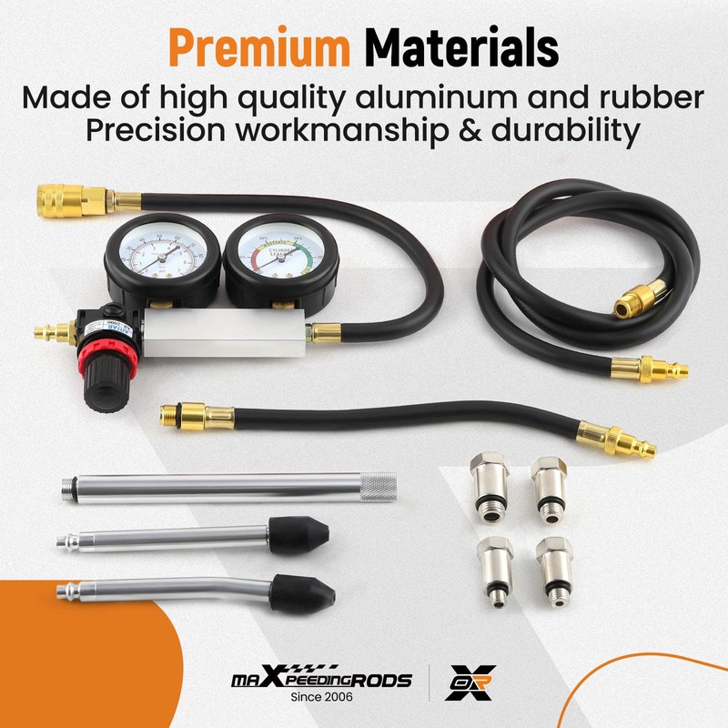 maXpeedingrods Cylinder Leak Down Tester Kit, Gasoline Engine Compression Tester,
