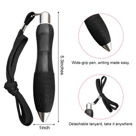 Lyforx 14pcs Big Fat Pens Aids Writing - 2 Pens + 6 Black Refills + 6 Blue Refills for Tremor, Arthritis, Parkinson, Handicap, Carpal Tunnel