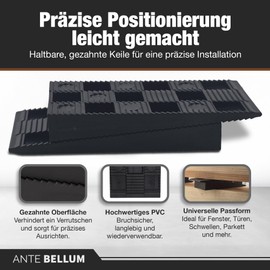 Plastic Spacers for Floors, Windows and Doors - Plastic Wedges for Effective Installation - Laminate Spacers, Shatterproof, Connectable, in Three Sizes 150 x 43 x 20 mm (Pack of 50)