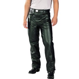 Milwaukee Leather LKM5716 Men's Classic Black Premium Leather Fitted Casual Biker Leather Pants - 32