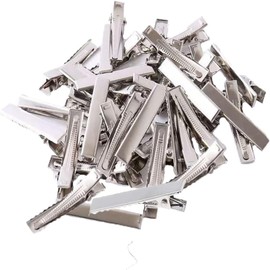 Mirhua Hair Clip Metal Fittings Parts Hairpin DIY Handmade Hair Accessories Decor Material Adult Commercial Craft Supplies 50pcs Silver (46mm)