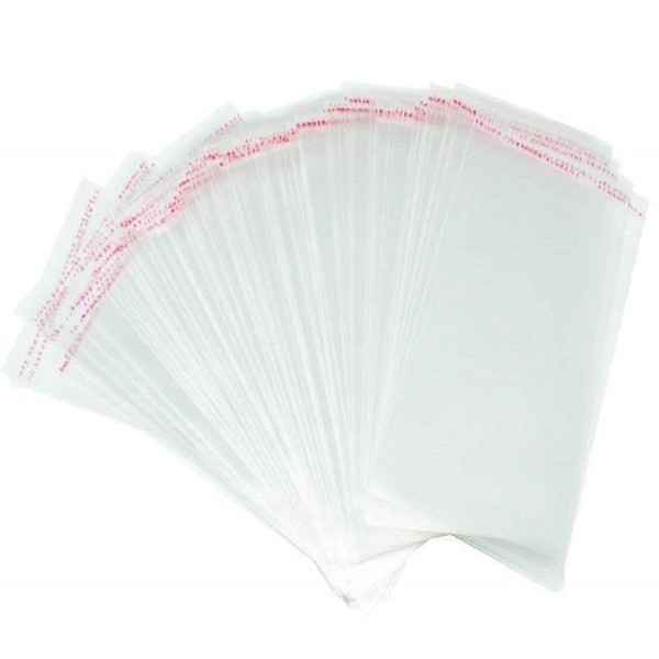 Borningfire 100 Pcs 6"x9" Clear Resealable Cellophane Bags, Self Adhesive Sealing OPP Plastic Food Treat Cello Bags Great for Bakery Bread Candy Cookie Pastry Soap Candle Gift Wrapping
