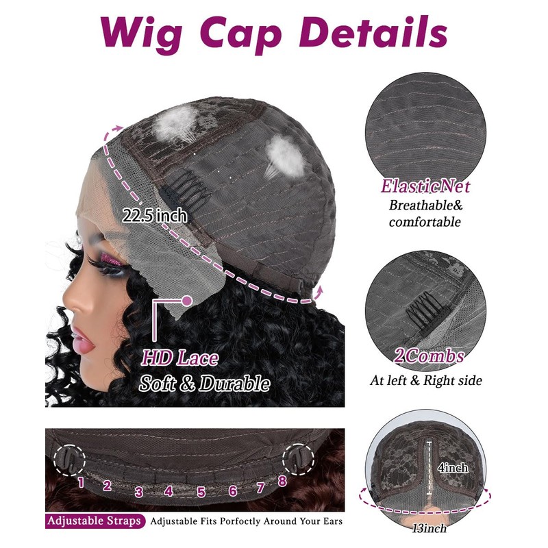 Lizzy 16 Zoll Curly Spitze Vorderseite Perücken für schwarze Frauen