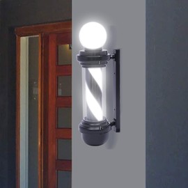 DNYSYSJ Barber Pole Black White LED Light,Outdoor Barber Shop LED Pole Light Globe Light