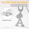U7 Steel A Necklace, Initial Letter Stainless Steel Iced Out