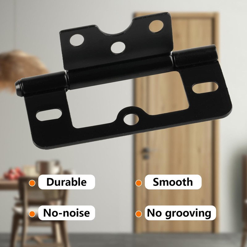 WangChaoJiu 8 Pcs Black Modern Non-Mortise No Noise Bifold Door