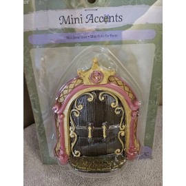 Darice Fairy Tale Door, Pink and Yellow Fairy Princess Door, Fairy Garden Castle Door