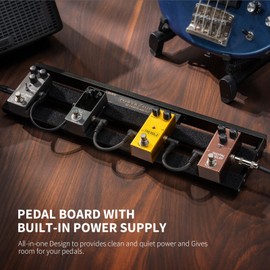 LEKATO Guitar Pedal Board, Pedal Board with Built-in Power Supply, 19x5.1x1.8" 1.8LB, Aluminum Alloy PedalBoard with Pedal Cables, Bag, Adhesive Hookside Tape