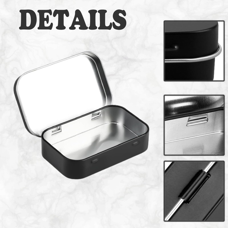 LPMXYW 2 PCS Rectangular Small Tin Boxes With Lid -