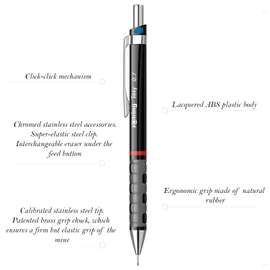 Rotring 1904696 Tikky Colour-Coded Mechanical Pencil - 0.70 mm, Black Barrel