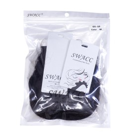 SWACC Short Messy Curly Dish Hair Bun Extension Easy Stretch hair Combs Clip in Ponytail Extension Scrunchie Chignon Tray Ponytail Hairpieces (Dark Brown-4#)