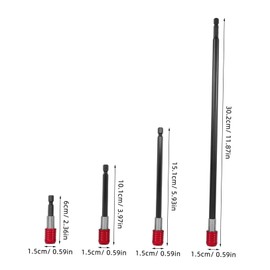 Outanaya 4pcs Drill Bit Extender Set Stylish Red a Type Shank Extension Rods for Versatile Applications Locking Drill Bit Extension for Enhanced Flexibility