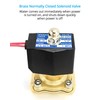 QWORK® Solenoid Valve 220 V, 1/2 Inch, Brass, for Water,