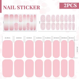 DEFGNOP 32 Stk Nagelsticker UV Gel Nagelfolien, Nailsticker Selbstklebend Nail Sticker Nagellackstreifen Gel-Nagelaufkleber, Art Stickers DIY für Damen Mädchen Dekoration Nageldesign (Rosa)