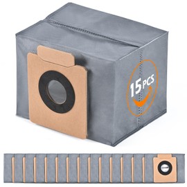 Cigacoal 15Pack Replacement Dust Bags for Eufy X10 Pro Omni & X8 Pro Robot Vacuum Compatible with Self-Empty Station, 3L Large Capacity, 4-Layer Durable Design, Tear-Resistant