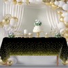 2Pcs Black Gold Dot Plastic Disposable Tablecloths, 137 x 274cm