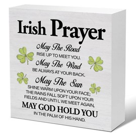 Irish Decor, Irish Prayer Gifts for Men Women, May the Road Rise up to Meet You Wooden Sign, Home, Office Decorations 5 X 5 Inches