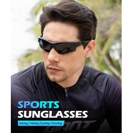 CIFOYA Sports Sunglasses-for-Men Polarized Mens-Sunglasses: Sport Sun Glasses with UV400 for Cycling Running Fishing Driving