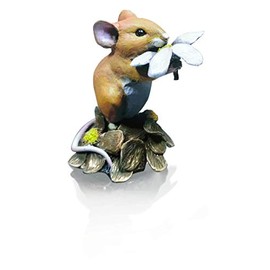 Richard Cooper Studio Cold Cast Bronze Mouse with Daisy - Hand Painted by Michael Simpson
