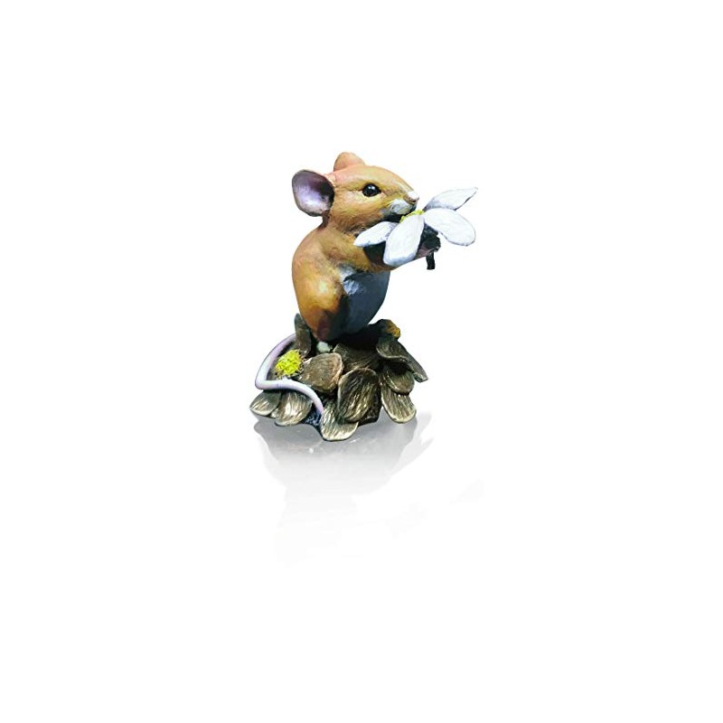 Richard Cooper Studio Cold Cast Bronze Mouse with Daisy -
