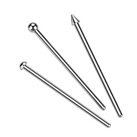 Pierced Owl Set of 3 18-20GA F136 Implant Grade Titanium Ball, Dome, and Spike Top Fishtail Nose Studs (20GA (0.8mm))