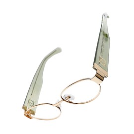 TIJN Iconic Trendy Blue Light Blocking Glasses for Women Men, Oval Acetate Metal Frame, Melisha