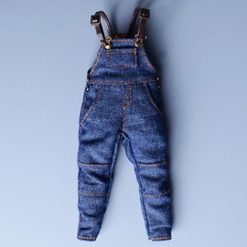 Meetoget⠀ 1/12 Scale Male Figure Doll overalls workwear bandeau pants Clothes for 6 inch Action Figure PM004US,denim blue