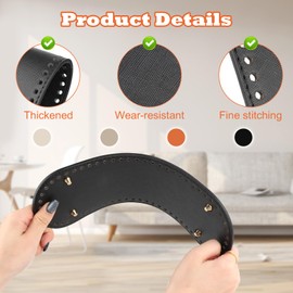 Pack of 4 Bag Base PU Leather Bag Floor Shaper Faux Leather Base Bag Base for Crocheting Leather Knitted Bag Oval Nail Bottom Shaper for Handbag, Shoulder Bag, Purse, DIY Accessories (30 x 10 cm)