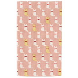Hamamonyo Tenugui, Bean Mamame Cat, Pink