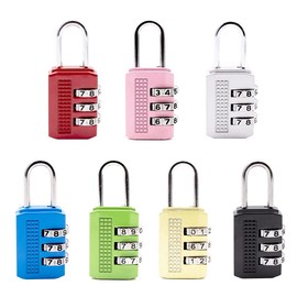 Lansonee 7 Pcs Suitcase Locks with 3 Digit Combination Padlock Codes,Small Padlocks Luggage Locks Padlocks with Outdoor Travel Luggage Suitcase Baggage School Gym Lockers Laptop Bag-Multicolor