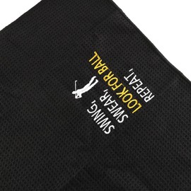 Sarini Golfhandtuch, Golf für Herren, lustiges schwarzes Golfhandtuch, Golfhandtuch für Golftaschen mit Clip für Männer, Golfer, Golfliebhaber, 60 x 40 cm