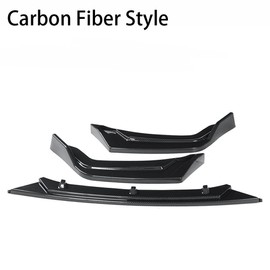 SIDMILE Front Lip Compatible with 2017-2021 Honda Civic Si FK7 Hatchback Front Bumper Lip Splitters 3 Pieces (Carbon Fiber Style)