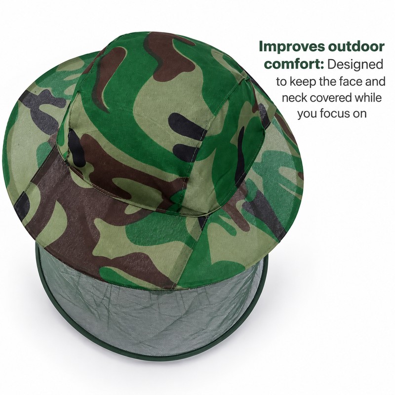 Protective Bee Hat for Beekeeping & Fishing – Insect Mesh