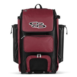 Boombah Catchers Superpack Hybrid Rolling Bat Bag - BM-9060C23 Charcoal/Black - Wheeled & Backpack Version
