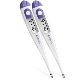 Digital Basal Body Thermometer, 1/100th Degree High Precision, Quick 60-Sec Reading, Memory Recall, Accurate BBT Thermometer for Natural Ovulation Tracking by iProven(2 Pack)