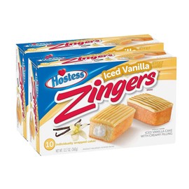 Hostess Zingers Vanilla Cakes 10 Cakes (2 Boxes)