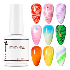 Nicedeco Blooming Gel Clear 15 ml Soak Off LED UV Blossom Gel Nail Art Nail Designs for Marble / Flowers / Watercolour / Animal DIY Manicure