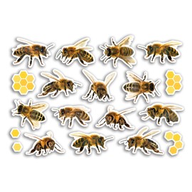 A5 Sticker Sheet Bee Vinyl Stickers - Insects Bumble Honey Animals Scrapbooking Travel Decoration Label Friend Girls Boys Aesthetic #80784
