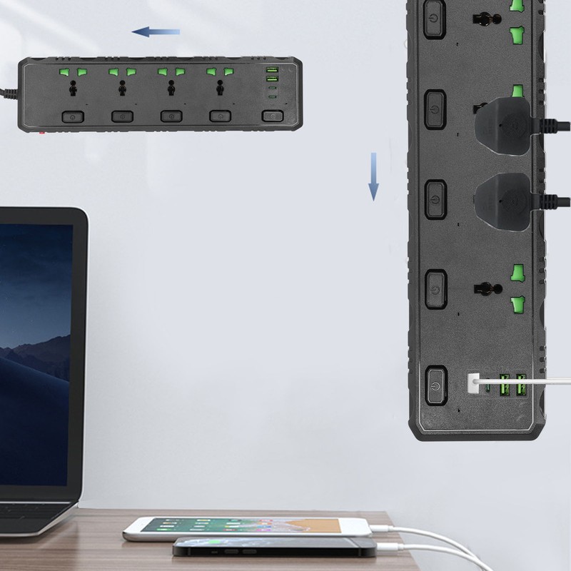 Power Strip Multifunction Universal USB PD PD Interface 110‑265V for