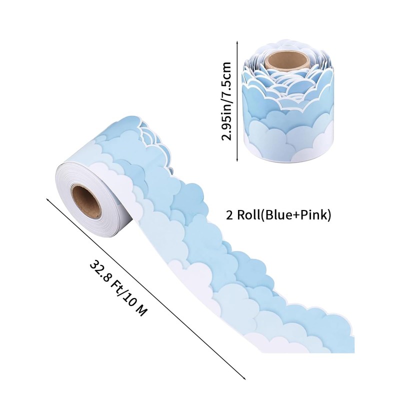 Bulletin Board Border Clouds Sky Decorative, Cloud Stickers for Back