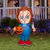 Gemmy Airblown Inflatable Stylized Chucky Holding Pumpkin Universal, 3.5 ft