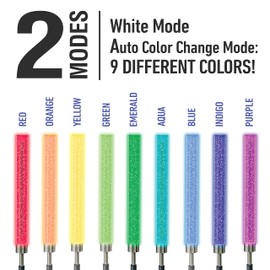 Bell+Howell Solar Lights Outdoor Auto Color Changing Glimmer Stick Solar Lights Outdoor Waterproof Decorative Garden Lights Solar Powered Landscape Path Lights for Walkway Sidewalk Lawn Path 4 Pack