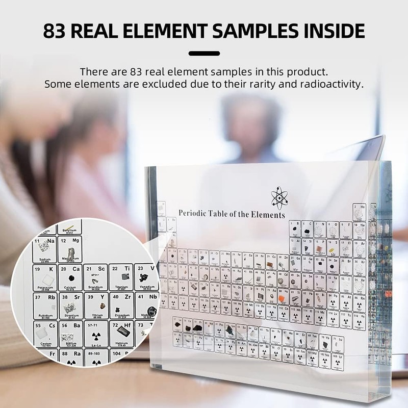 Original Periodic Table with Real Elements Inside, Real Periodic Table