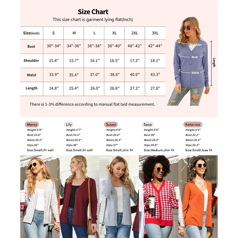 VIISHOW Women's Classical V Neck Long Sleeve Button Slim Outerwear