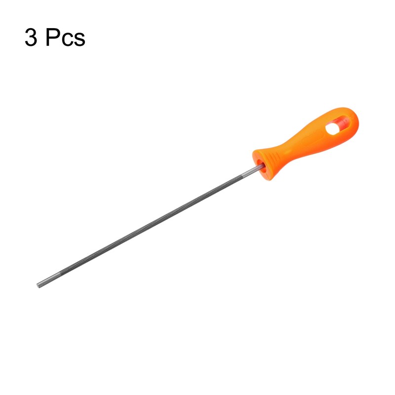 sourcing map 3pcs Chainsaw File 5/32"(4mm) Chrome Steel Double Cut