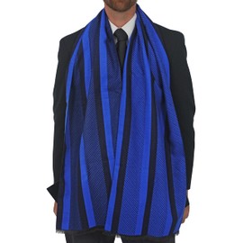 Ocomfly - Bufanda de cachemira para hombre, en caja de regalo, para hombre Ultra cálido, suave, duradero y elegante. Disponibilidad limitada., Rayas azules, Once size fits all