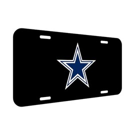 Aluminum Metal License Plate for Cowboys，Black Front 6 * 12 inches Decoration License Plate Tag with 4 Holes