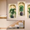 milaosk 3D Wall Art Stickers Simulated Potted Green Plant Wall
