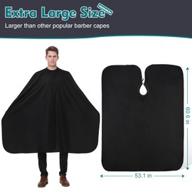 TILYIALA Waterproof Barber Cape with Neck Duster Brush, Professional Hair Cutting Capes , Hair Cape for Haircuts, Haircut Cape for Men Women Kids, Hair Stylist Hair Dresser Apron (Black)