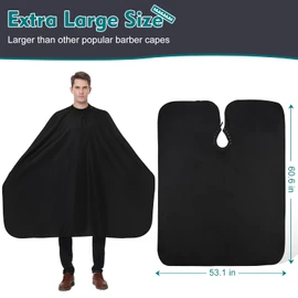 TILYIALA Waterproof Barber Cape with Neck Duster Brush, Professional Hair Cutting Capes , Hair Cape for Haircuts, Haircut Cape for Men Women Kids, Hair Stylist Hair Dresser Apron (Black)